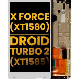 LCD Assembly With Frame For Motorola Moto X Force (XT1580 / 2015) / Droid Turbo 2 (XT1585 / 2015) (Refurbished) (White)