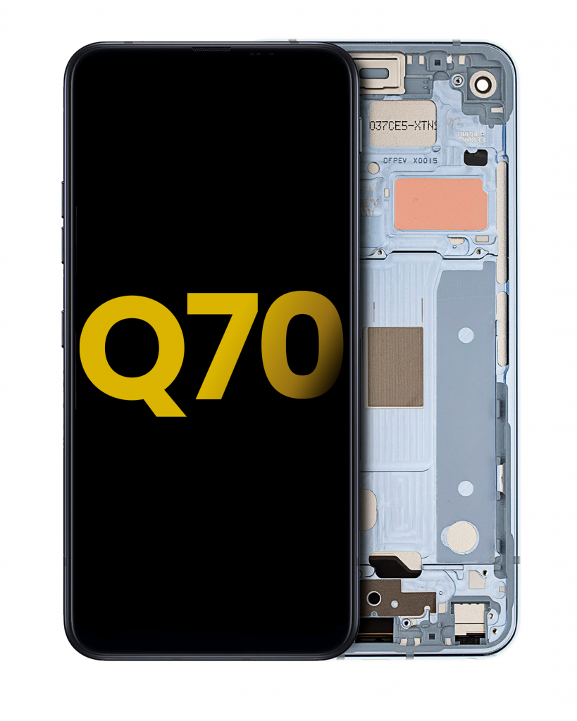 LCD Assembly With Fame For LG Q70 (Refurbished) (Mirror Blue)