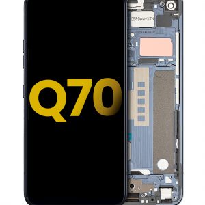 LCD Assembly With Frame For LG Q70 (Refurbished) (Mirror Black)