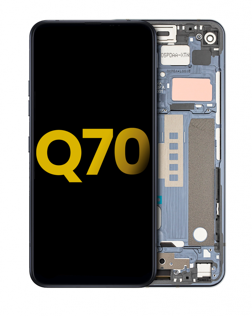 LCD Assembly With Frame For LG Q70 (Refurbished) (Mirror Black)