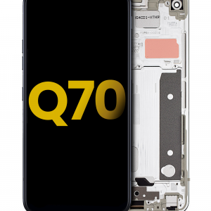 LCD Assembly With Frame For LG Q70 (Refurbished) (Mirror Silver)