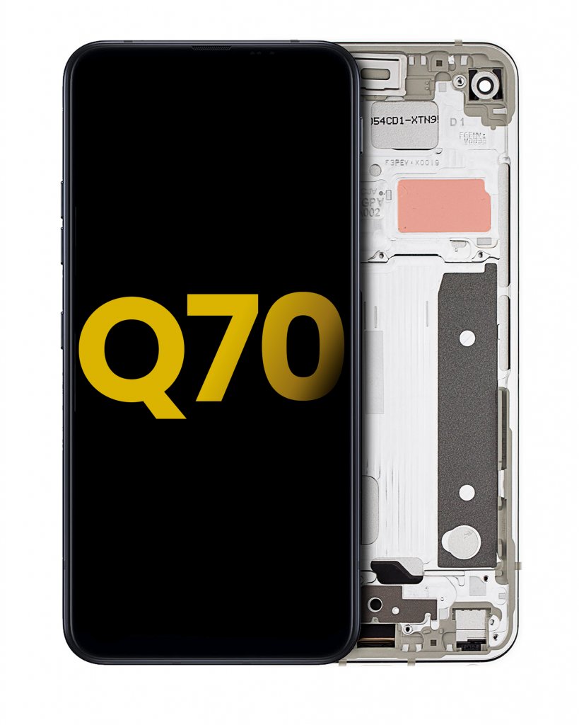 LCD Assembly With Frame For LG Q70 (Refurbished) (Mirror Silver)