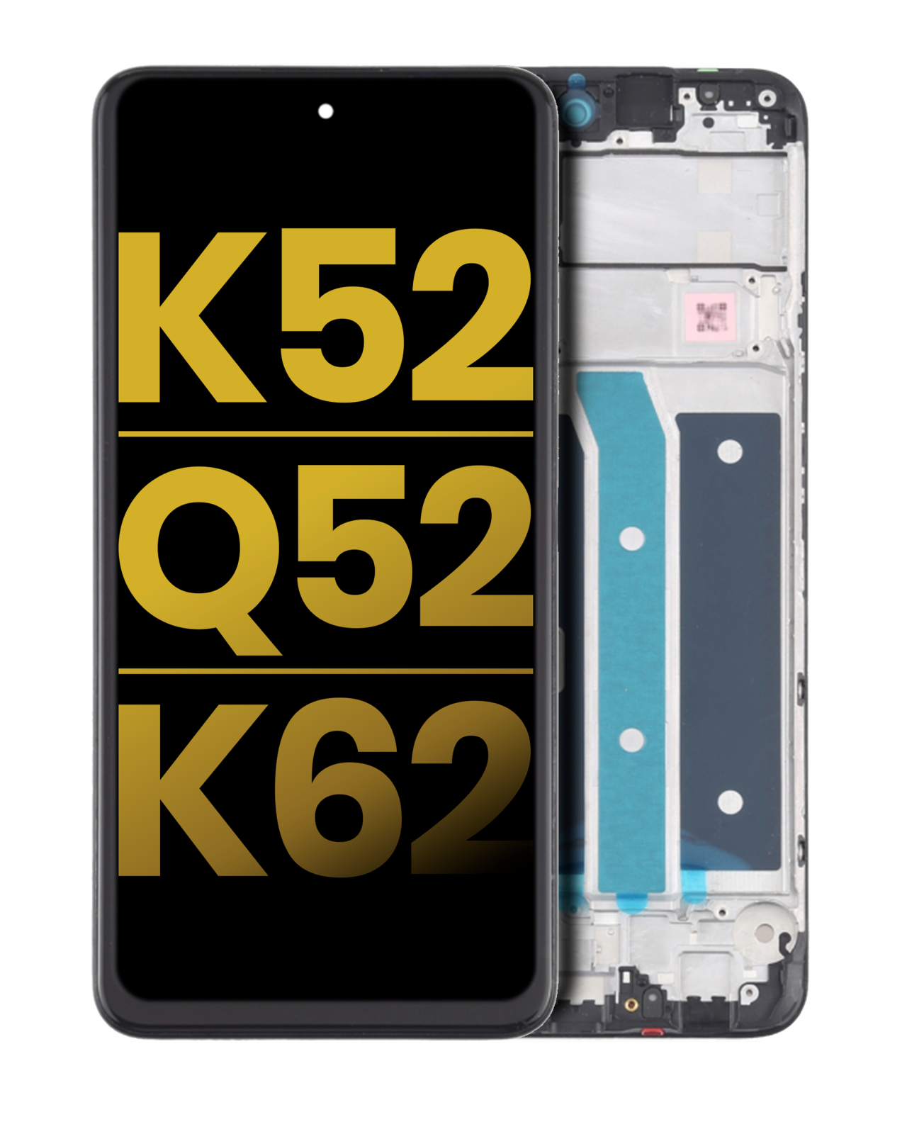 LCD Assembly With Frame For LG K52 / Q52 / K62 (Refurbished) (Black)