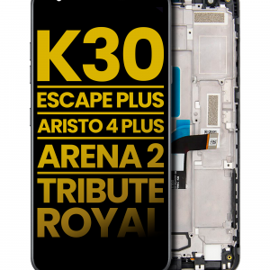 LCD Assembly With Frame For LG K30 (2019) / Escape Plus / Aristo 4 Plus / Arena 2 / Tribute Royal (Refurbished) (All Colors)