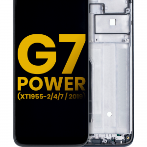 LCD Assembly With Frame For Motorola Moto G7 Power (XT1955-1/2/4/7 / 2019) (International Version) (154MM) (Refurbished) (Ceramic Black)