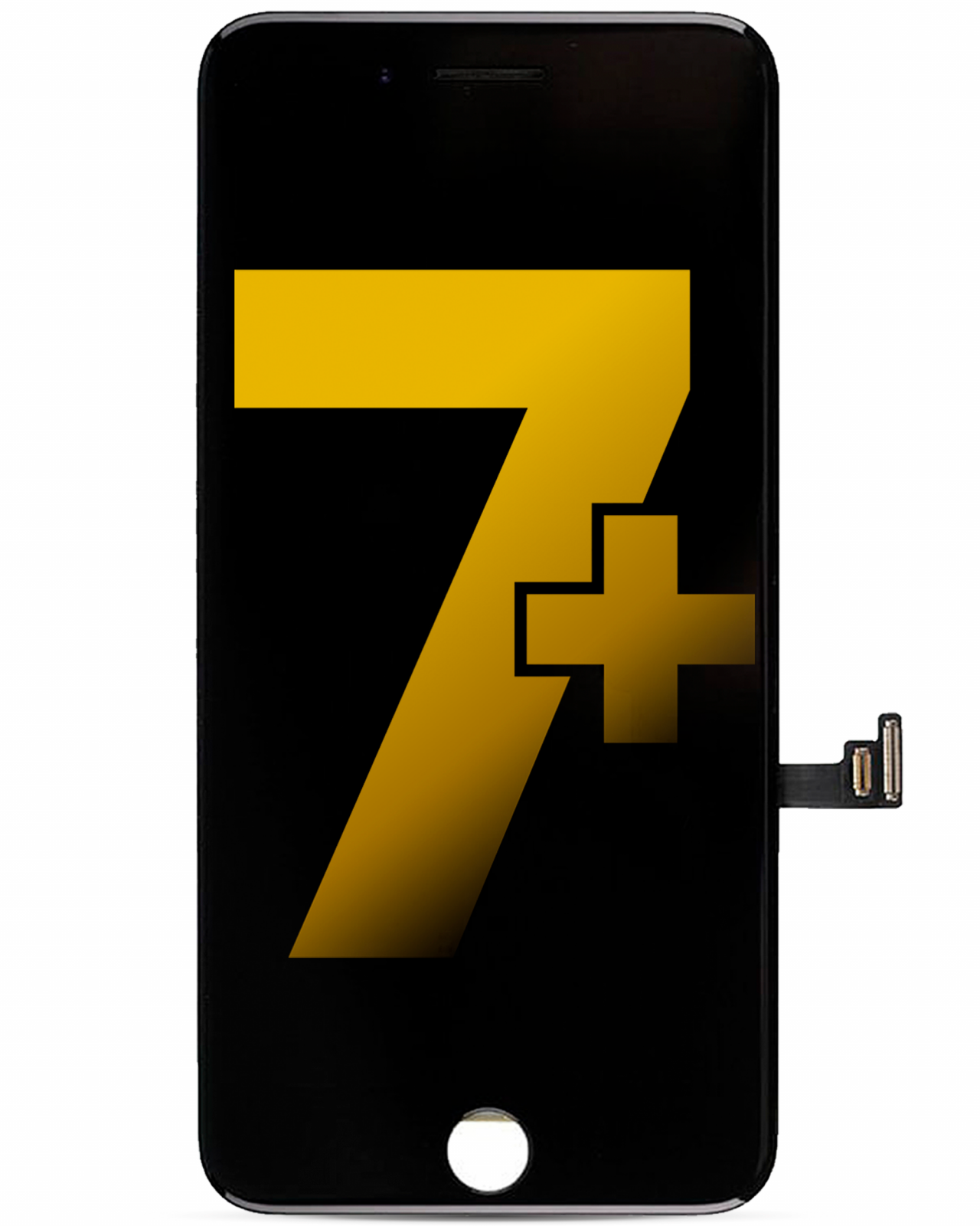 LCD Assembly With Steel Plate For iPhone 7 Plus (Refurbished: Toshiba) (Black)