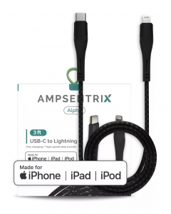 MFI Lightning To USB Type C Cable (AmpSentrix) (Alpha) (Black)
