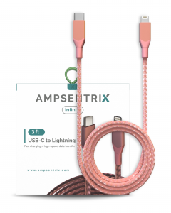 Non-MFI Lightning To USB Type C Cable (AmpSentrix) (Infinity) (Pink)