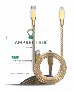 Non-MFI Lightning To USB Type C Cable (AmpSentrix) (Infinity) (Gold)