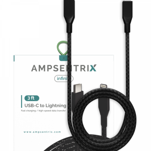 Non-MFI Lightning To USB Type C Cable (AmpSentrix) (Infinity) (Black)