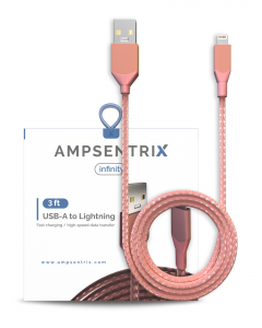 Non-MFI USB Type A To Lightning Cable (AmpSentrix) (Infinity) (Pink)