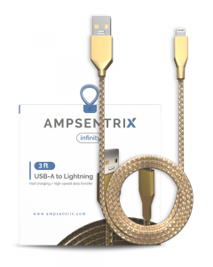 Non-MFI USB Type A To Lightning Cable (AmpSentrix) (Infinity) (Gold)