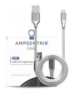 Non-MFI USB Type A To Lightning Cable (AmpSentrix) (Infinity) (Silver)