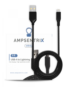 Non-MFI USB Type A To Lightning Cable (AmpSentrix) (Infinity) (Black)