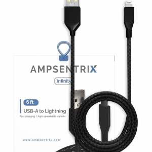Non-MFI USB Type A To Lightning Cable (AmpSentrix) (Infinity) (Black)