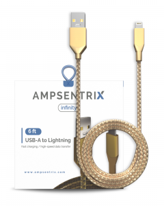 Non-MFI USB Type A To Lightning Cable (AmpSentrix) (Infinity) (Gold)
