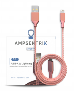 Non-MFI USB Type A To Lightning Cable (AmpSentrix) (Infinity) (Pink)