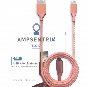 Non-MFI USB Type A To Lightning Cable (AmpSentrix) (Infinity) (Pink)