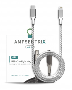 Non-MFI USB Type C To Lightning Cable (AmpSentrix) (Infinity) (Silver)