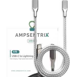 Non-MFI USB Type C To Lightning Cable (AmpSentrix) (Infinity) (Silver)