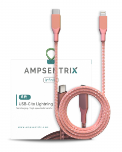 Non-MFI USB Type C To Lightning Cable (AmpSentrix) (Infinity) (Pink)