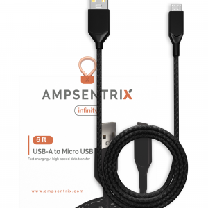 Micro USB To USB Type A Cable (AmpSentrix) (Infinity) (Black)