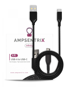 USB Type C To USB Type A Cable (AmpSentrix) (Infinity) (Black)