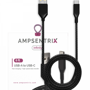 USB Type C To USB Type A Cable (AmpSentrix) (Infinity) (Black)