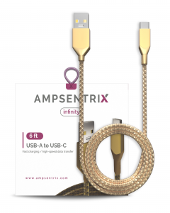 USB Type C To USB Type A Cable (AmpSentrix) (Infinity) (Gold)