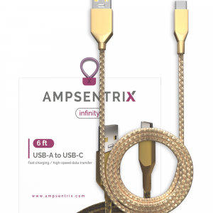 USB Type C To USB Type A Cable (AmpSentrix) (Infinity) (Gold)