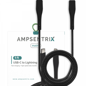 Non-MFI USB Type C To Lightning Cable (AmpSentrix) (Matrix) (Black)