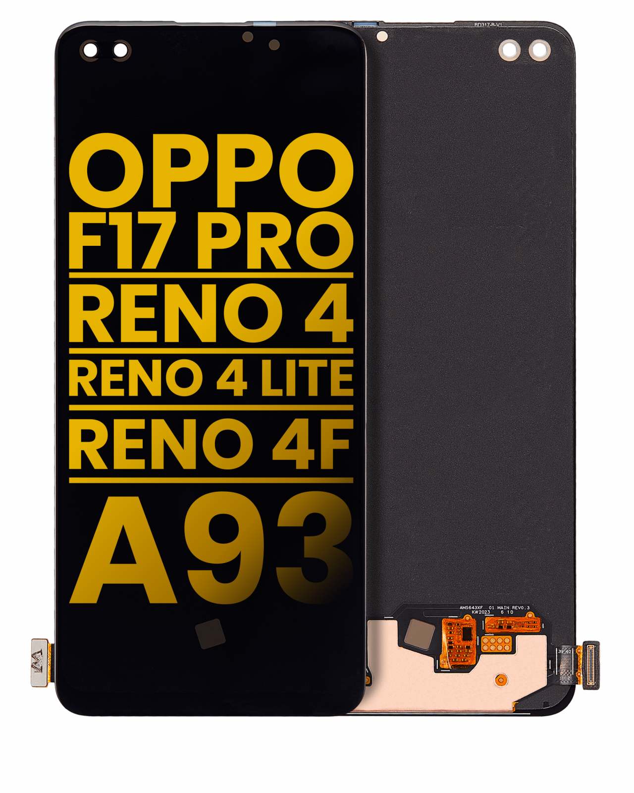 OLED Assembly Without Frame For OPPO F17 Pro / Reno 4 / Reno 4 Lite / Reno 4F / A93 (Refurbished) (All Colors)