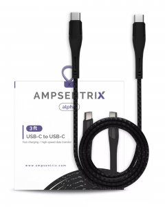 USB Type C To USB Type C Cable (AmpSentrix) (Alpha) (Black)