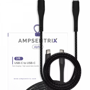 USB Type C To USB Type C Cable (AmpSentrix) (Alpha) (Black)