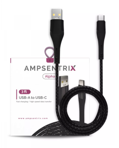 USB Type C To USB Type A Cable (AmpSentrix) (Alpha) (Black)