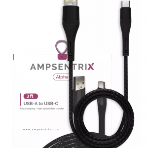 USB Type C To USB Type A Cable (AmpSentrix) (Alpha) (Black)