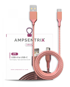USB Type C To USB Type A Cable (AmpSentrix) (Infinity) (Pink)