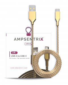 USB Type C To USB Type A Cable (AmpSentrix) (Infinity) (Gold)