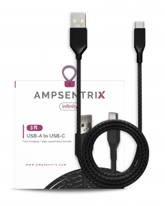 USB Type C To USB Type A Cable (AmpSentrix) (Infinity) (Black)