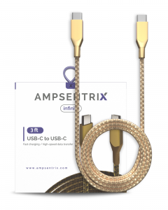 USB Type C To USB Type C Cable (AmpSentrix) (Infinity) (Gold)