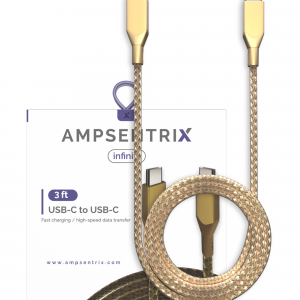 USB Type C To USB Type C Cable (AmpSentrix) (Infinity) (Gold)