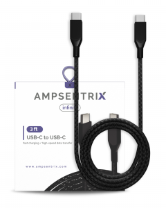 USB Type C To USB Type C Cable (AmpSentrix) (Infinity) (Black)