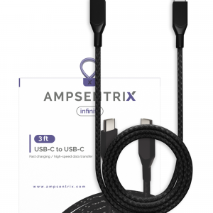 USB Type C To USB Type C Cable (AmpSentrix) (Infinity) (Black)