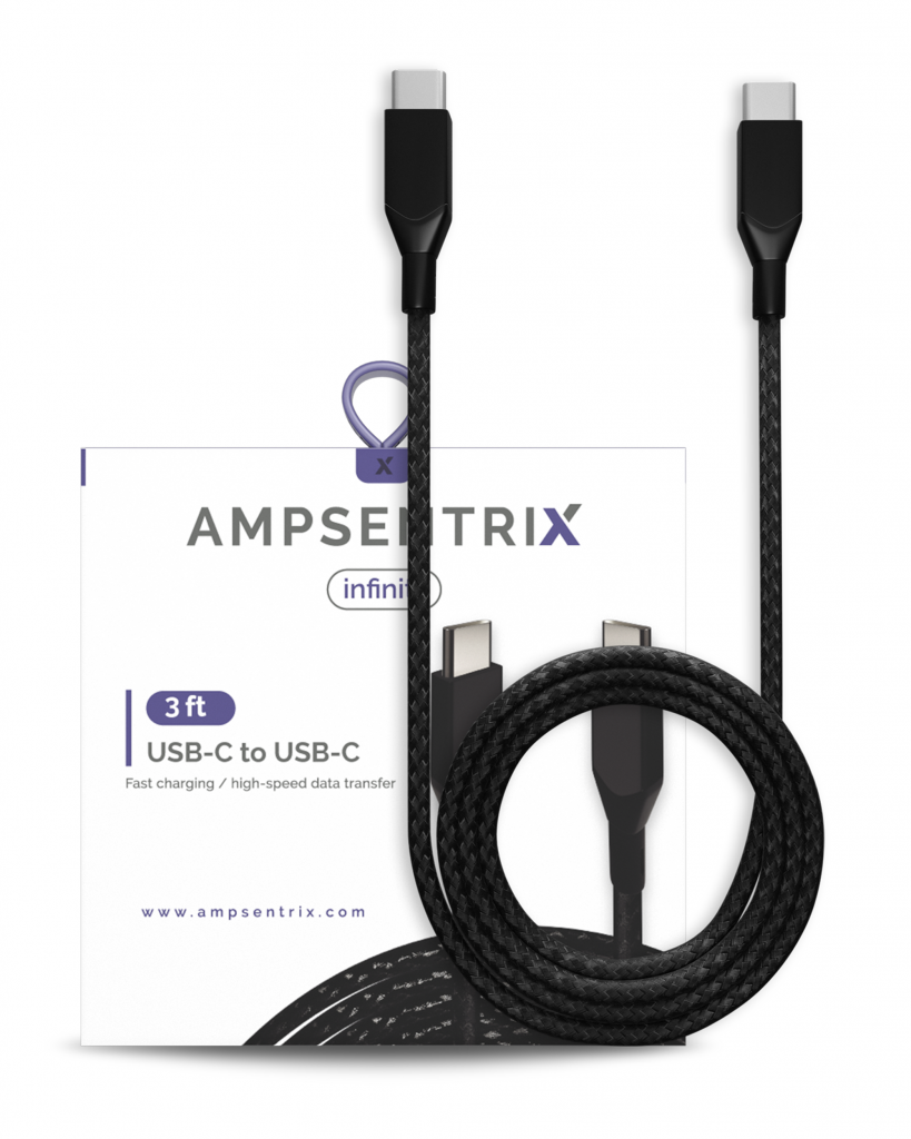 USB Type C To USB Type C Cable (AmpSentrix) (Infinity) (Black)