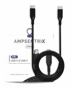 USB Type C To USB Type C Cable (AmpSentrix) (Infinity) (Black)