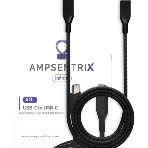 USB Type C To USB Type C Cable (AmpSentrix) (Infinity) (Black)