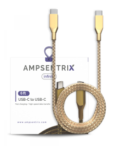 USB Type C To USB Type C Cable (AmpSentrix) (Infinity) (Gold)
