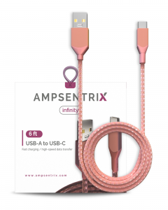 USB Type C To USB Type A Cable (AmpSentrix) (Infinity) (Pink)