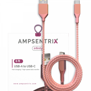 USB Type C To USB Type A Cable (AmpSentrix) (Infinity) (Pink)