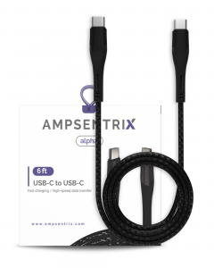 USB Type C To USB Type C Cable (AmpSentrix) (Alpha) (Black)